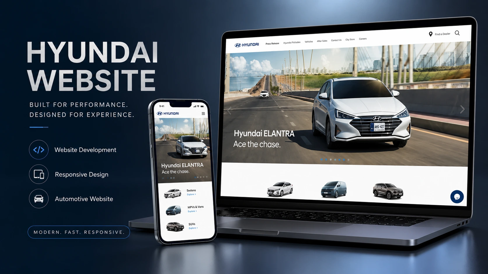 Hyundai Nishat Corporate Website - Website Development visualization screenshot 1
